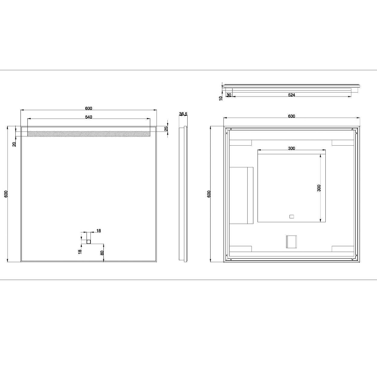 Wiesbaden Ambi Spiegel Condensvrij 60x60cm met Led Verlichting